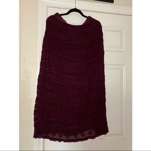 Sophie Max purple lace maxi skirt w/ elastic band.